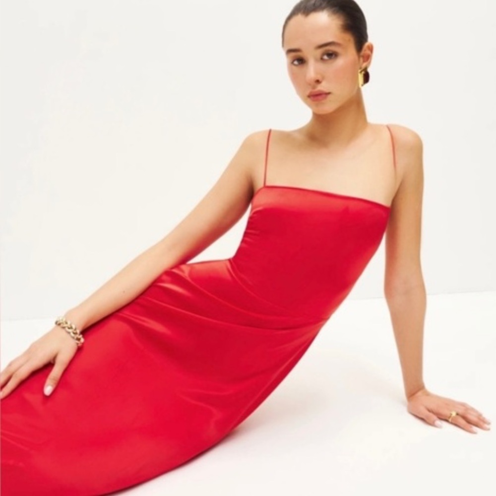 Reformation Frankie Silk Dress